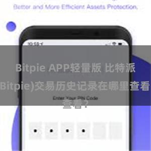 Bitpie APP轻量版 比特派(Bitpie)交易历史记录在哪里查看？